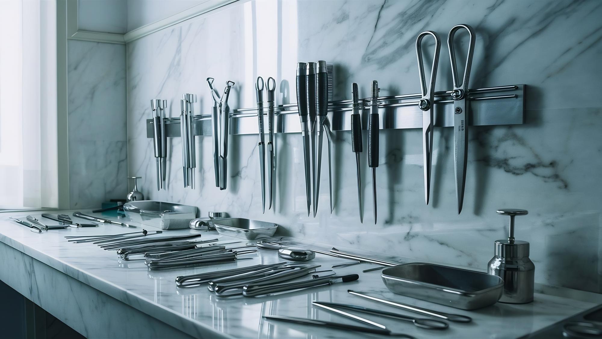 High-end kitchen workstation with tools